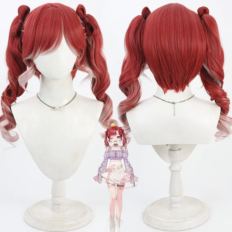 

Hololive Girls Youtuber VTuber Houshou Marine Косплей Парик Длинные Прямые Хвостики Синтетические Волосы Ролевые Игры + Кепка Для Парика