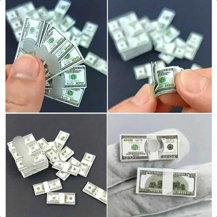 Realistisches Minigeld für Puppenhausszenen |   Miniatur-Papierrechnungen |   Puppenhaus- und BJD-Puppenzubehör