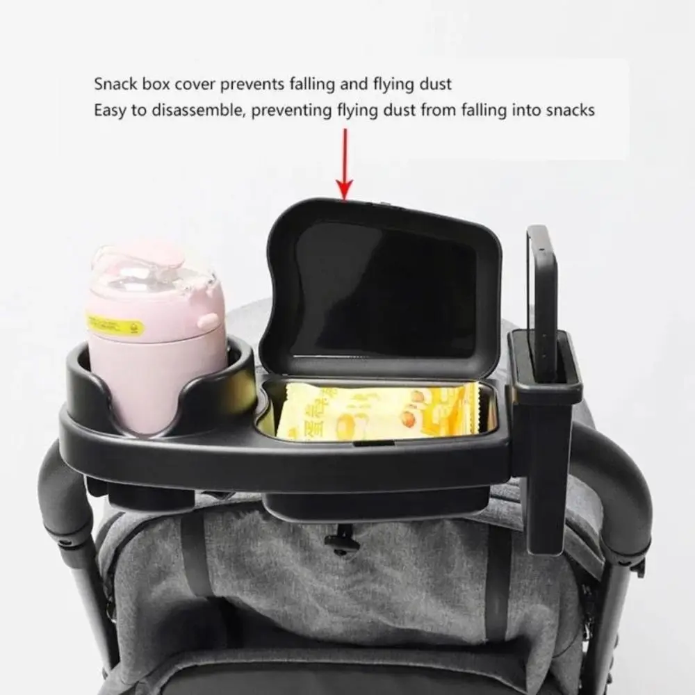 

Detachable Phone Rack 3 in 1 Stroller Snack Tray Flexible Arm Grip Stable Flexible Organizer Baby Stroller Cup Holder