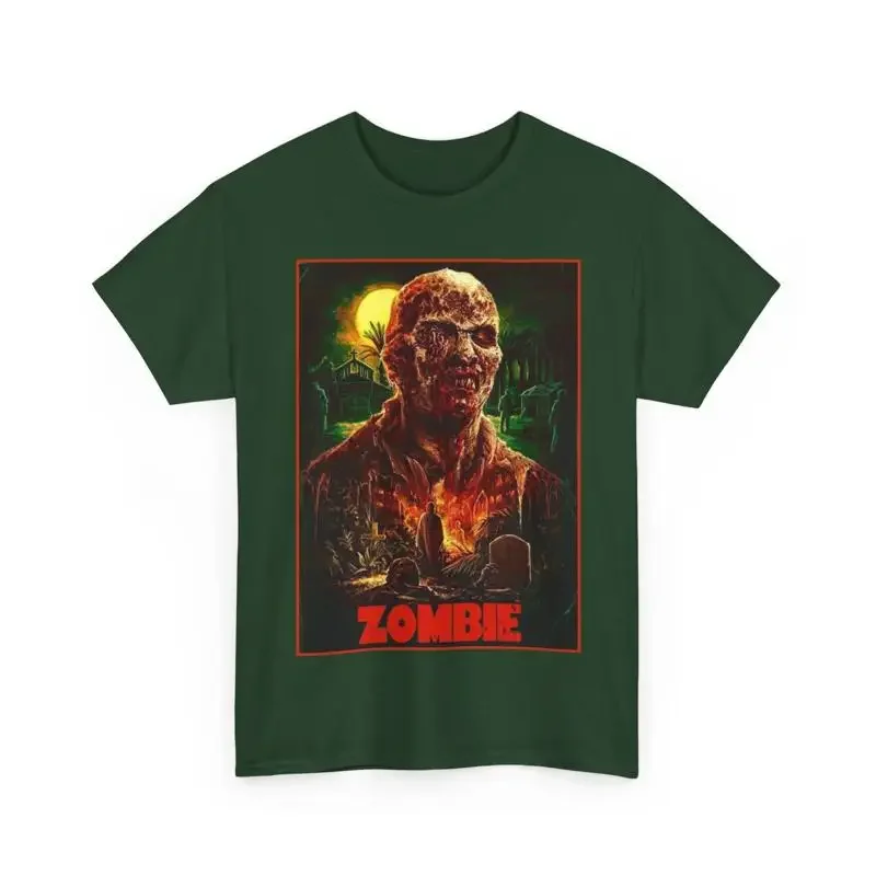Camiseta de algodão pesado Zombie 1979 Lucio Fulci