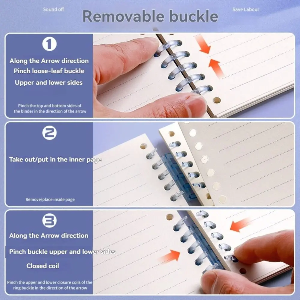 New B5/A5 Loose-Leaf Notebook Detachable Oil Paint Cover Horizontal Line Notebook 60 Sheets Hand Ledger Notepads Stationery