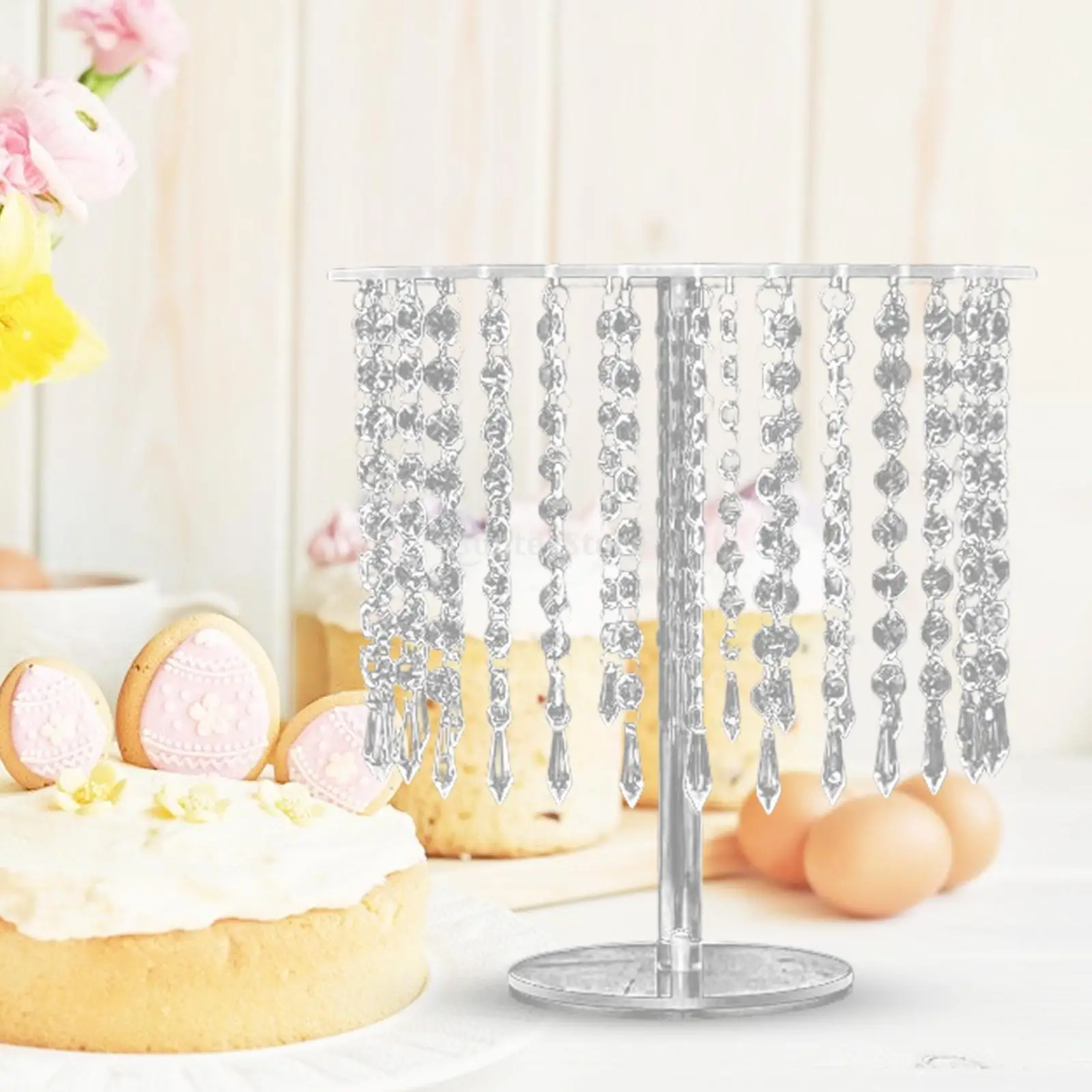 Cake Stand Crystal Pendants for New Year Afternoon Tea Supplies Centerpiece Dessert Table Serve Crystal Pendants Beads