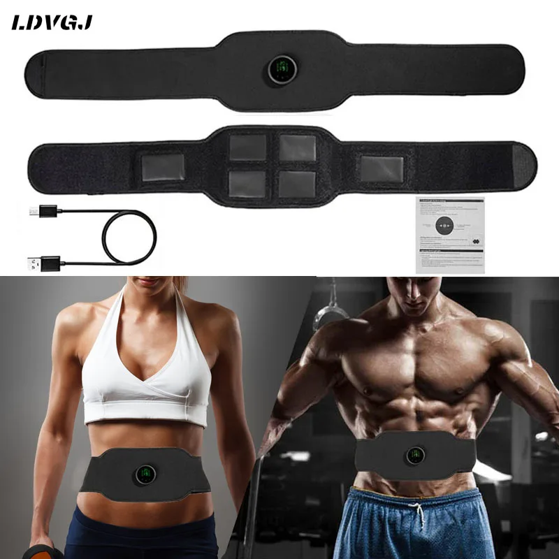 جديد USB قابلة للشحن الكهربائية ABS محفز EMS البطن العضلات محفز حزام التخسيس الاهتزاز اللياقة البدنية مدلك