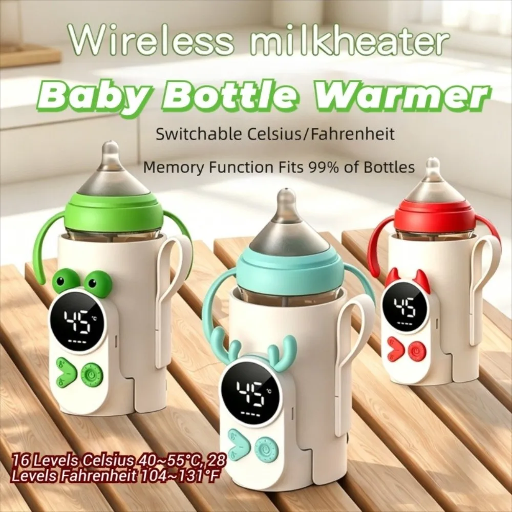 Portable Baby Bottle Warmer Fast-charging Digital Display Travel Milk Heating Sleeve Temperature Adjustment Waterproof