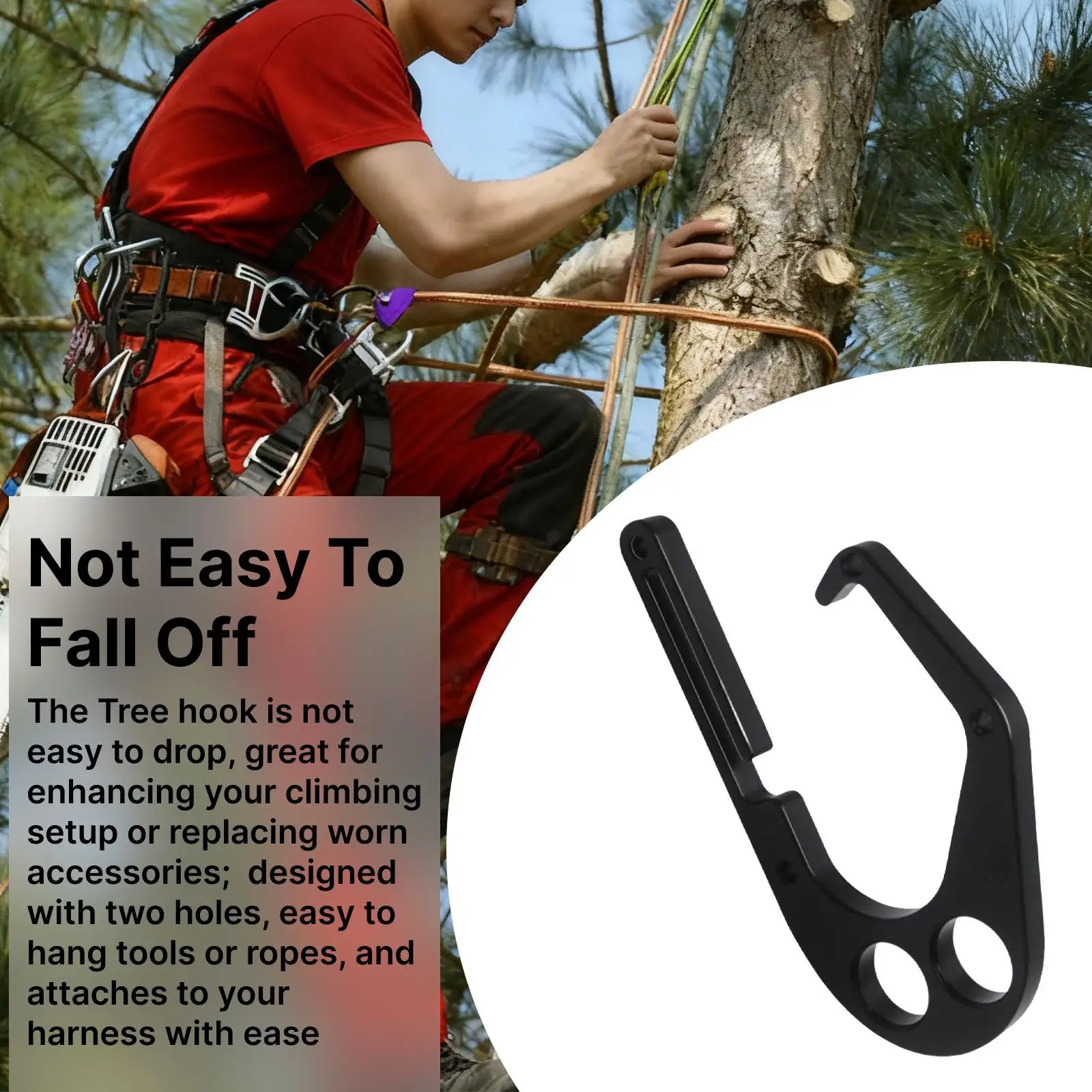 Aluminum Hook for Tree Climber Garden Removal and Installation Single Hand Operation for XL Arborist Climbing Harness Carpenter