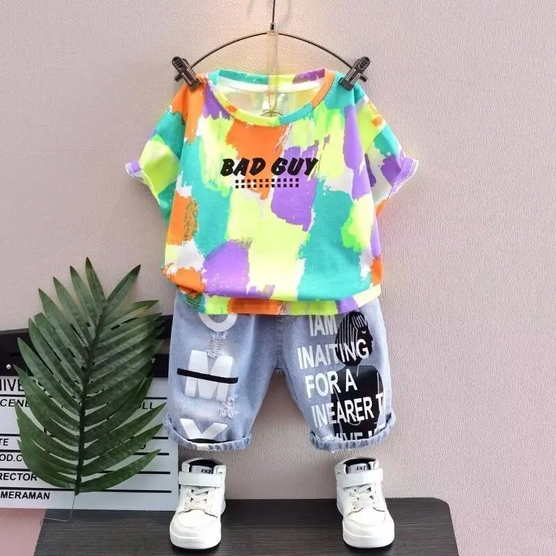 Summer Tracksuit For Boys Set Boy Letter Boy Children Clothing Two piece set Kids Outfits2024 New image 5