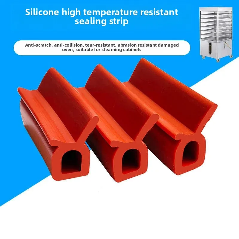 

1Meter Silicone Sealing Strip U Type With Top Bubble Oven High Temperature Rubber Anti-collision Strips Metal Edge Banding Parts