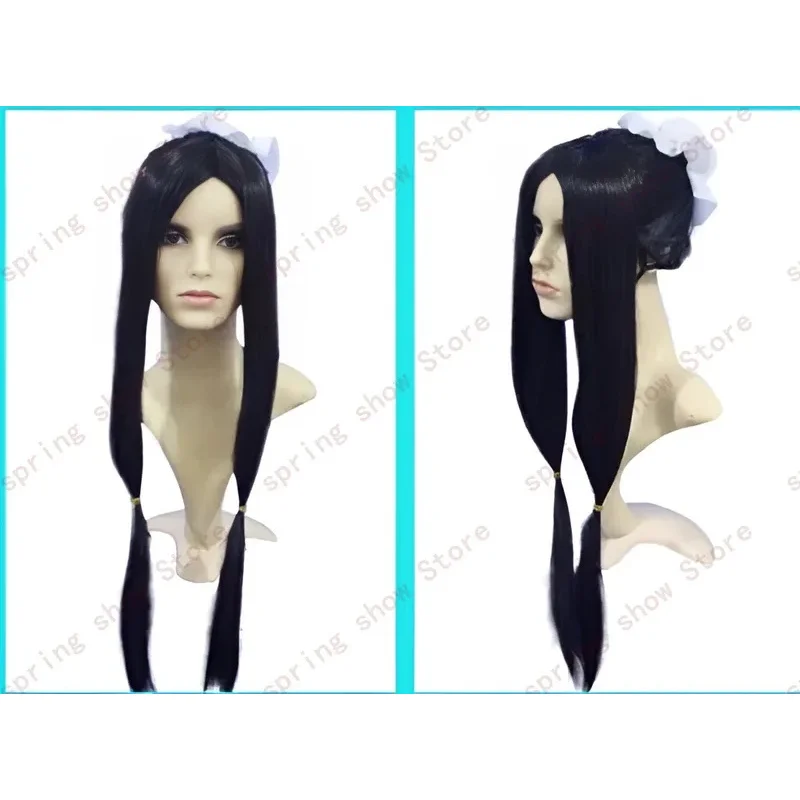 DY20JP Anime Land of Water Yuki Clan Haku Cosplay Costume Hair Headwear Black Long Double Pnytail Comic Wig25