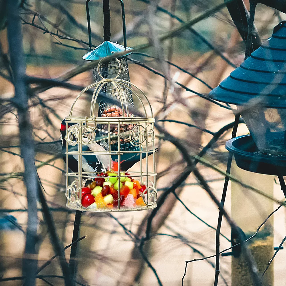 4 قطعة المغذية جوفاء خمر قفص شكل في الهواء الطلق سلة معلقة الفاكهة الخضار حامل الطعام توريد الطيور