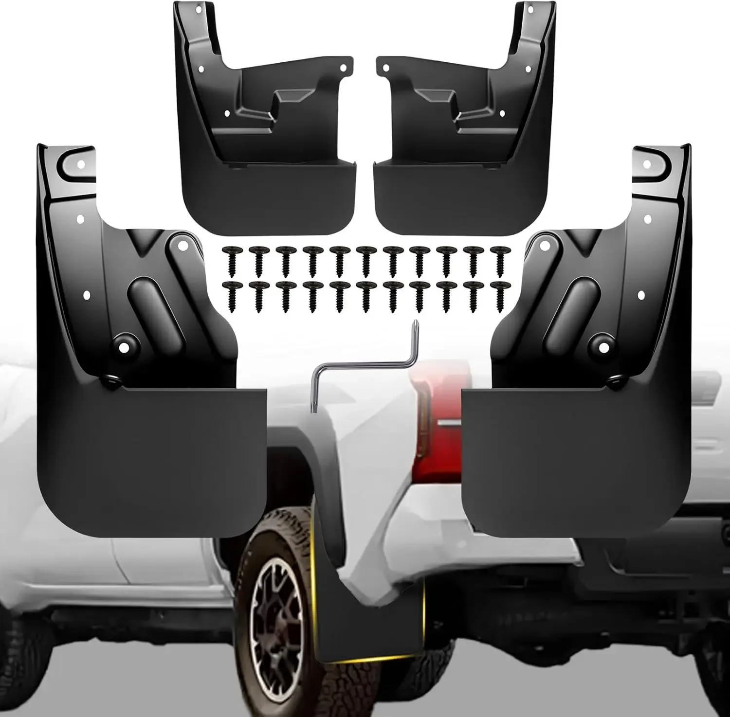 Mud Flaps For Toyota Tundra 2022-2025 No Drilling/Tape Wheel Tire Mudguards All Weather Protector Splash Guard Fenders