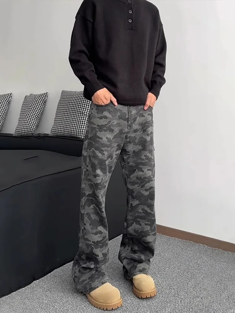 

Камуфляжные рабочие брюки мужские осенне-зимние с флисовой подкладкой, прямые брюки в стиле High Street Vibe, брюки CleanFit Bootcut