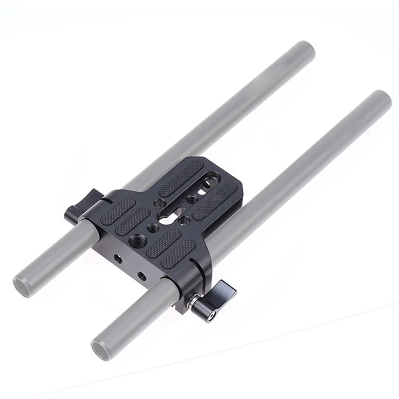 Base Quick Installation Plate And  Cage Conduit Base Black Aluminum Alloy 15Mm Double Hole Pipe Clamp Pan Tilt Accessory