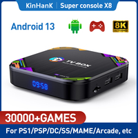 Super Console X8 Retro Video Game Console With 30000+ Games For PSP/PS1/DC/SS/N64/MAME 8K Output Both Android 13 and EmuELEC 4.7