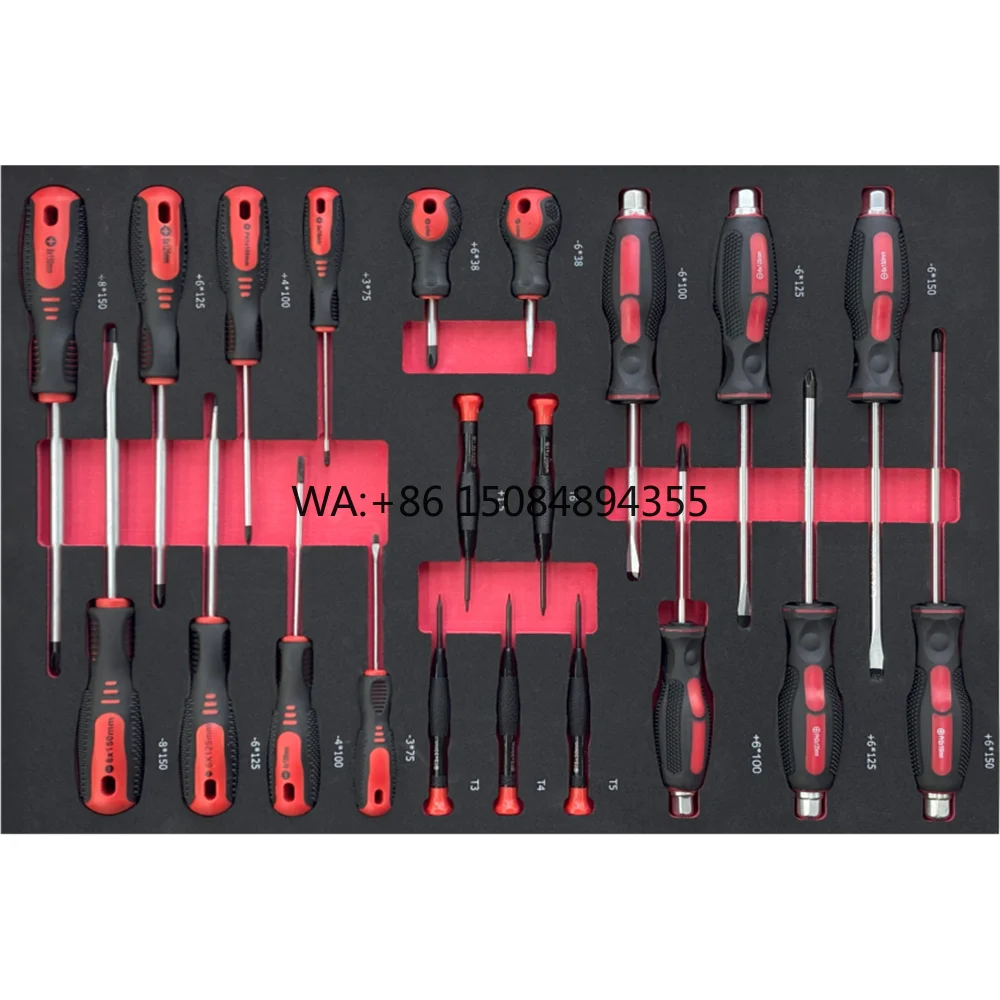 22psc Full Range of Car Repair Go-through Screwdriver with Tang EVA Tray Combination Tool Including Precision Screwdriver OEM