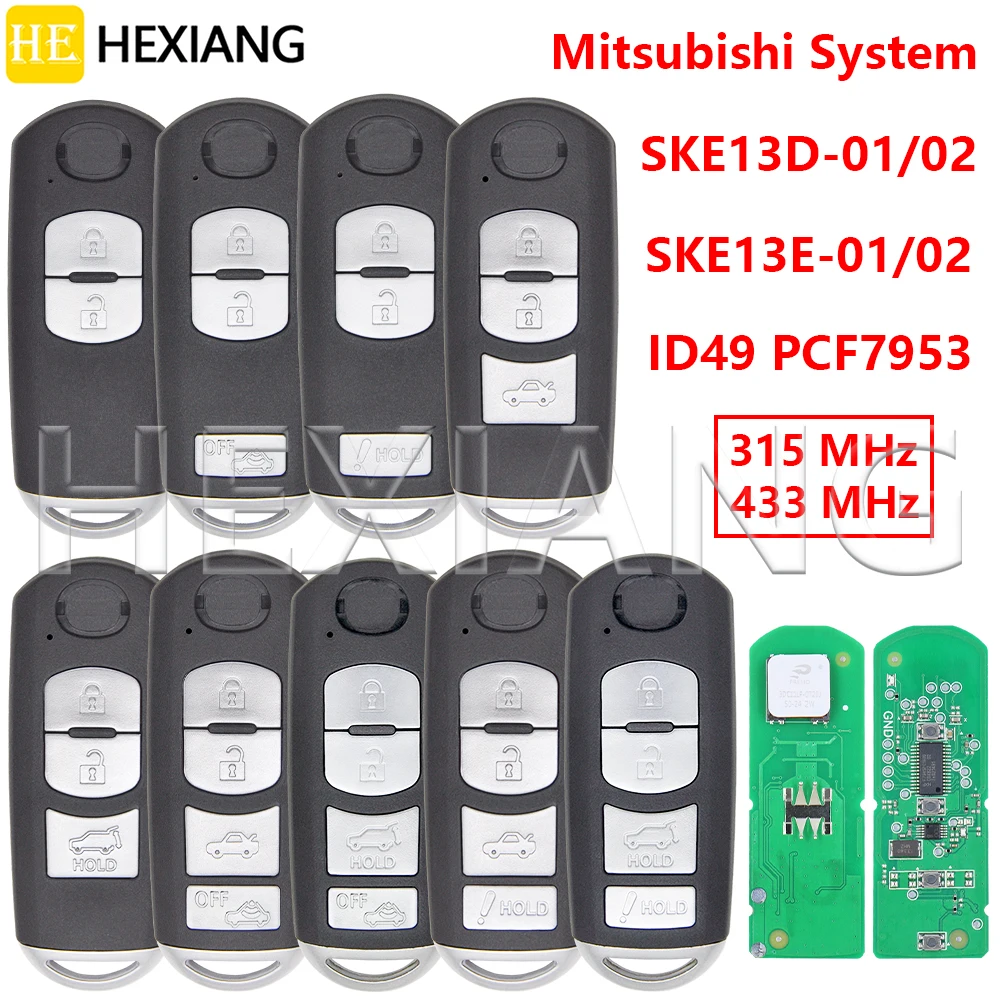 

HE ID49 315/433 МГц SKE13D-01/02 SKE13E-01/02 Автомобильный дистанционный брелок для Mazda 2 CX-3 CX-5 MX-5 6 CX-9 AXELA Atenza