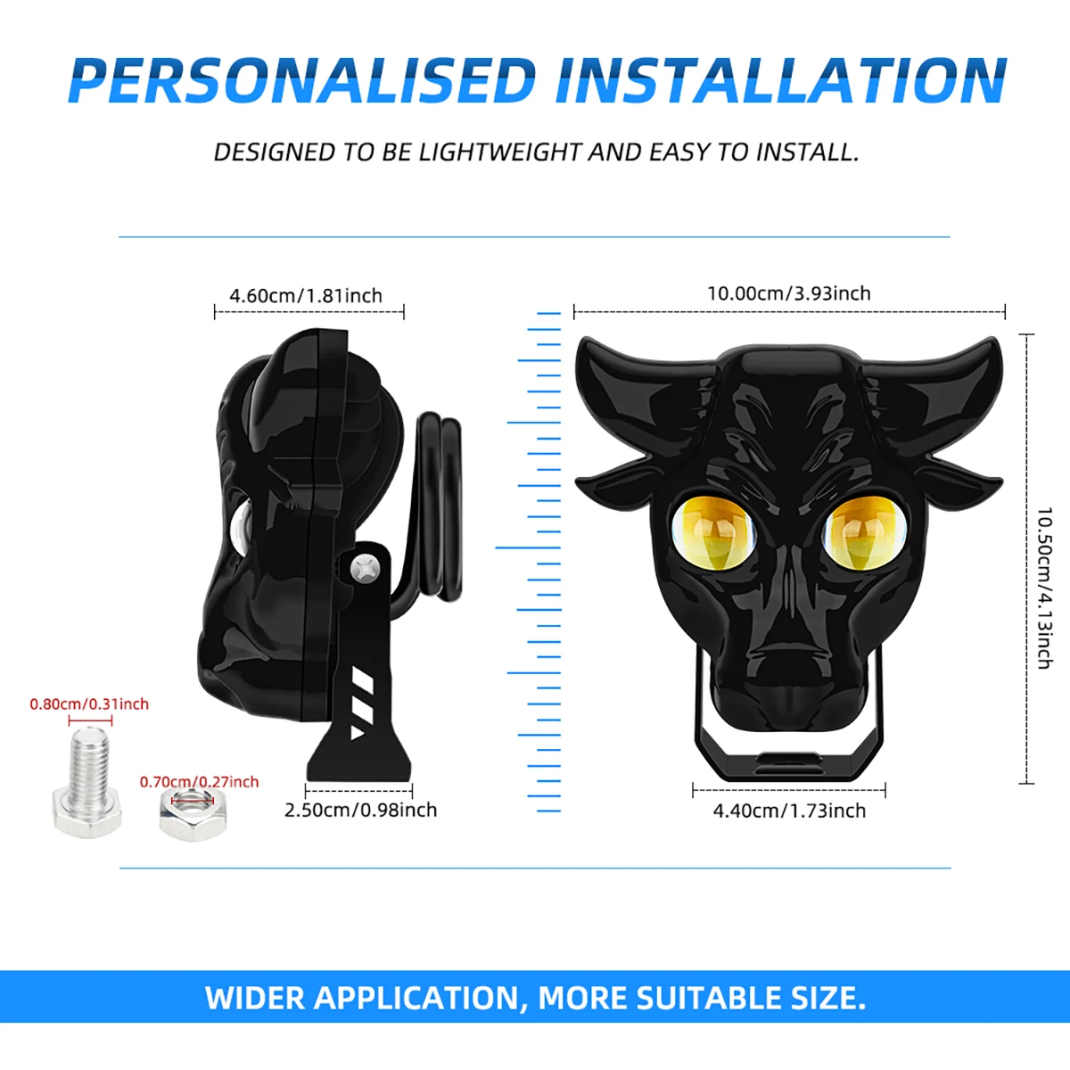 2pcs Cow Shape Motorcycle LED 8 Modes Headlight Lamp Fog Light Electric Vehicle Projector Lens Spotlight For Moto High Quality