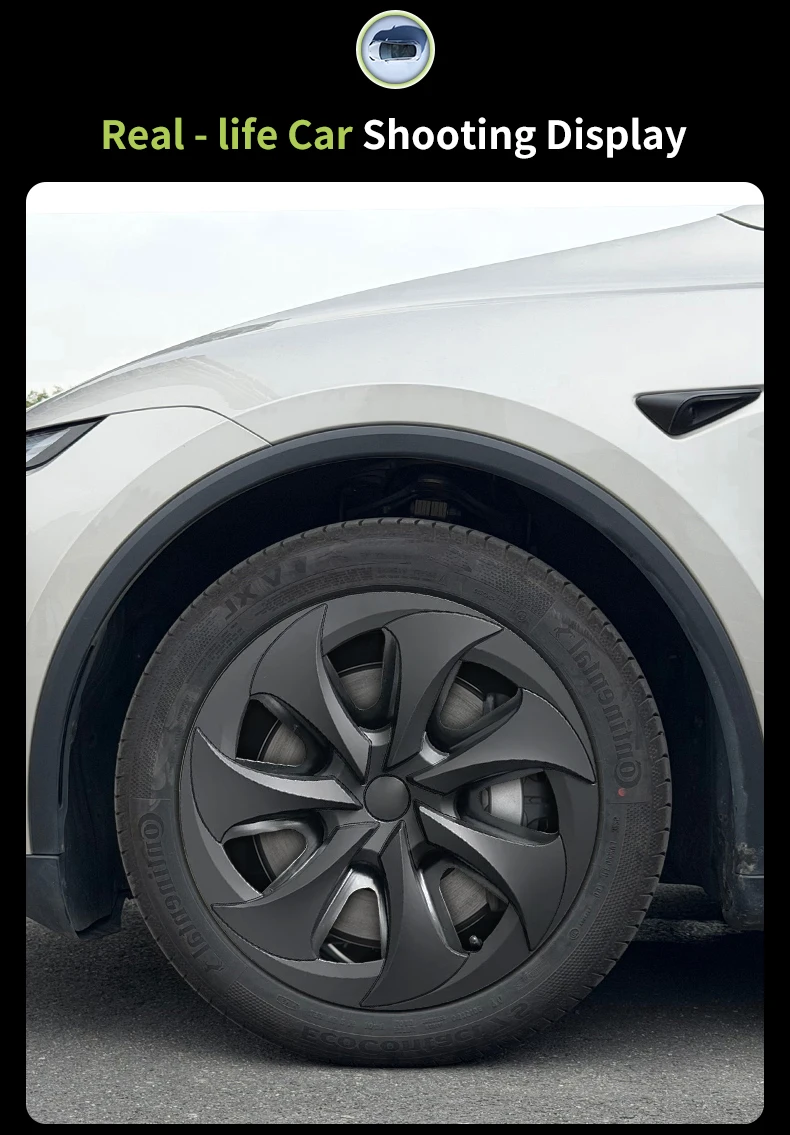 4 Stück 18" Tomahawk-Style Radkappen für Tesla Model Y Juniper Standard 2026 Radkappe Vollrandabdeckung Ersatz-Radabdeckung Zubehör – Detail 14