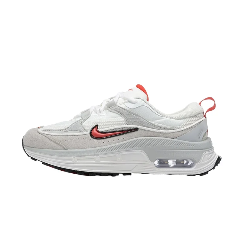 Nike Air Max BLiss Men's and Women's Gary Red White Anti-slip Wear Sports Casual Lightweight Comfortable Running Shoes