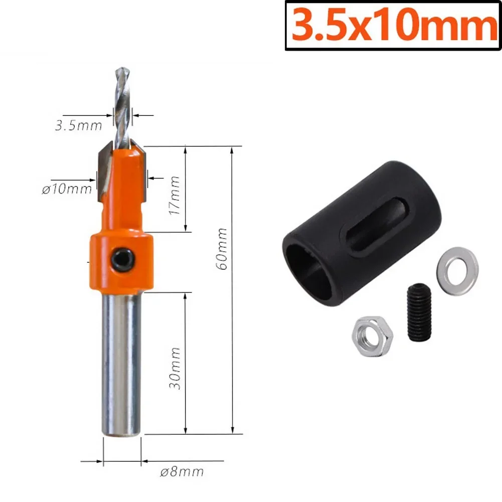 1Pc 8Mm Schacht Houtbewerking Verzonken Router Bit Schroefzuiger Met Boorstop Remon Sloop Voor Houtfrees