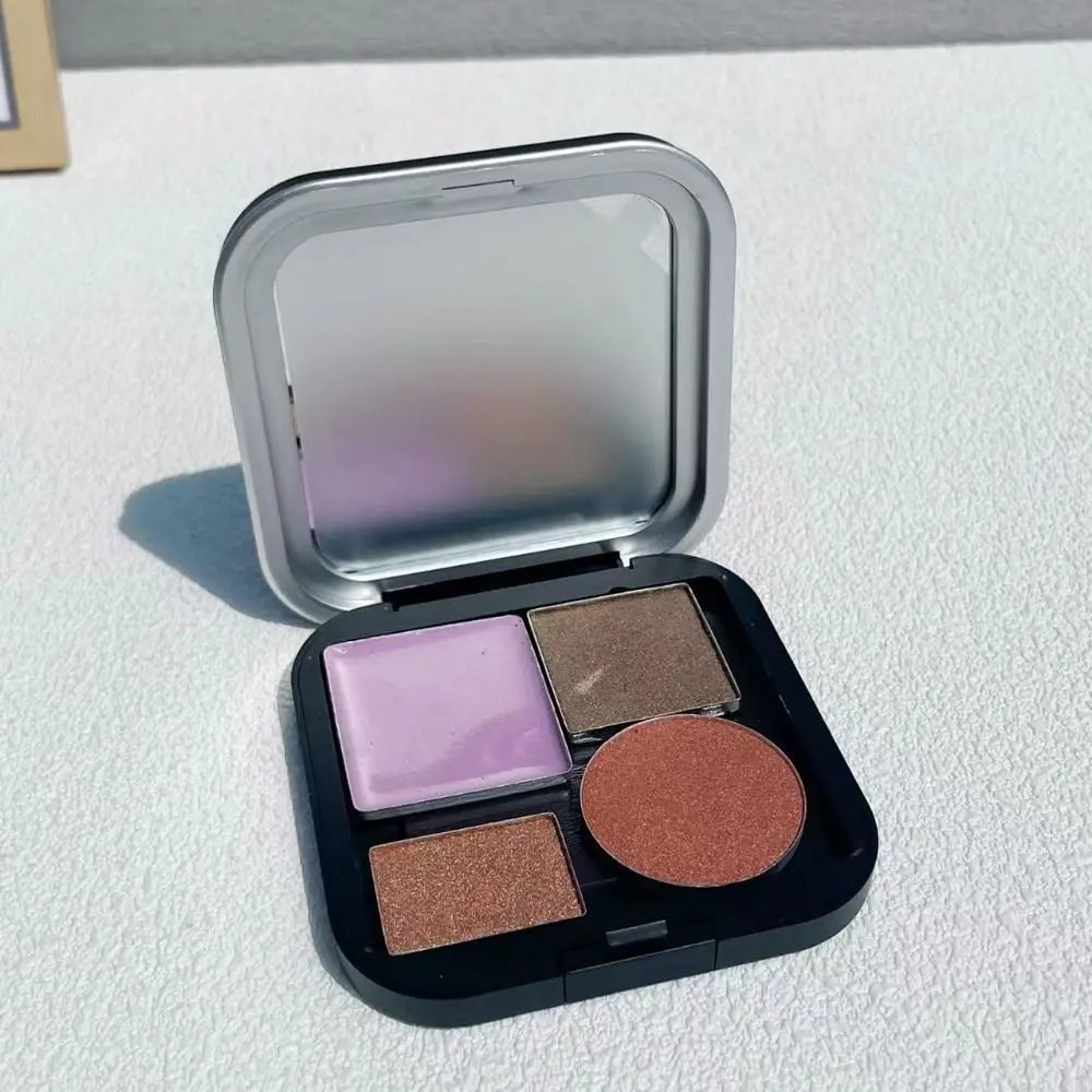 다중 그리드 DIY 아이섀도 팔레트 거울 포함 블랙 마그네틱 메이크업 팔레트 ABS 직접 조립 DIY 화장품 박스