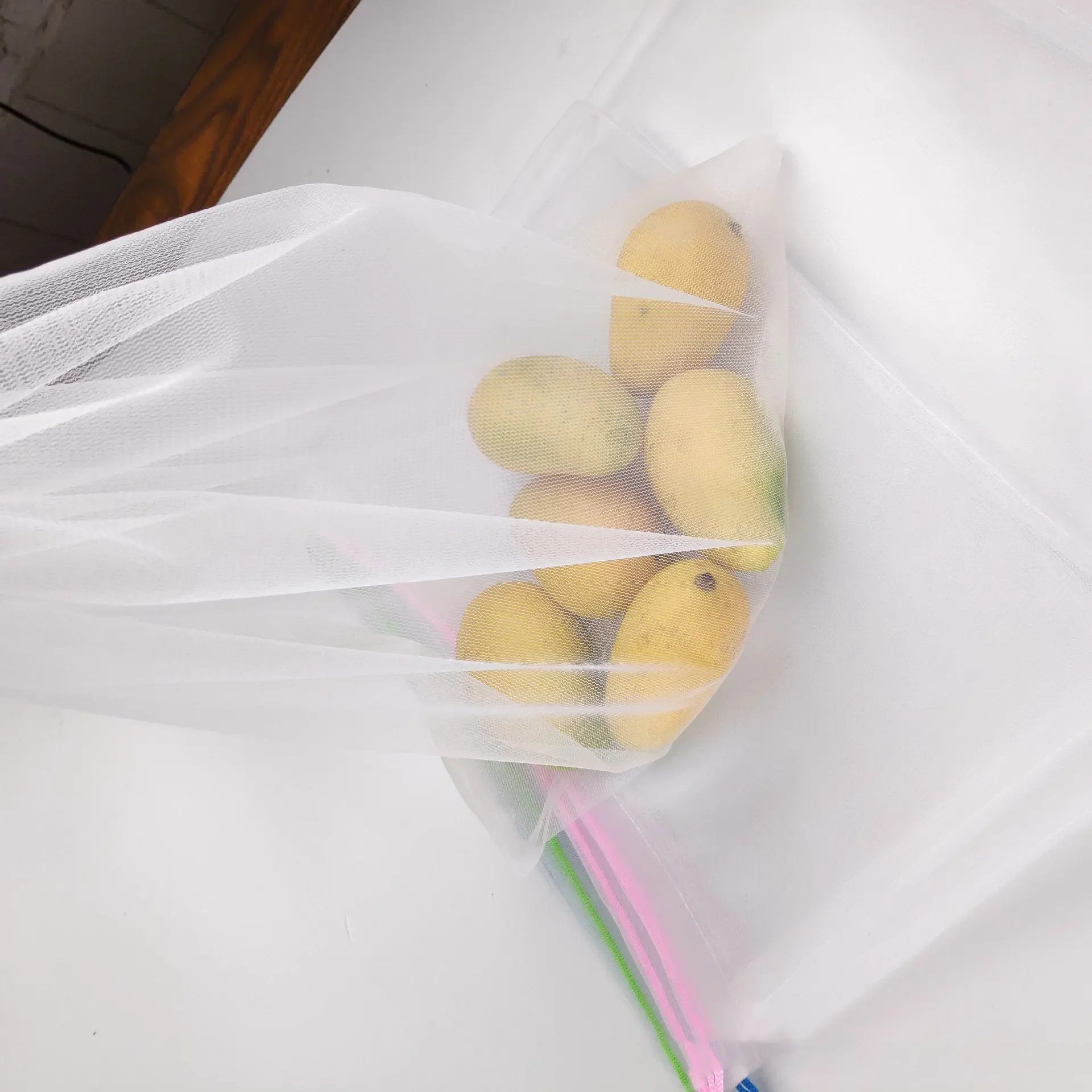 Tas Belanja Dapat Dicuci Tembus Pandang Penyimpanan Sayuran Buah Set Tas Produksi Jaring Katun Organik Dapat Digunakan Kembali Ramah Lingkungan