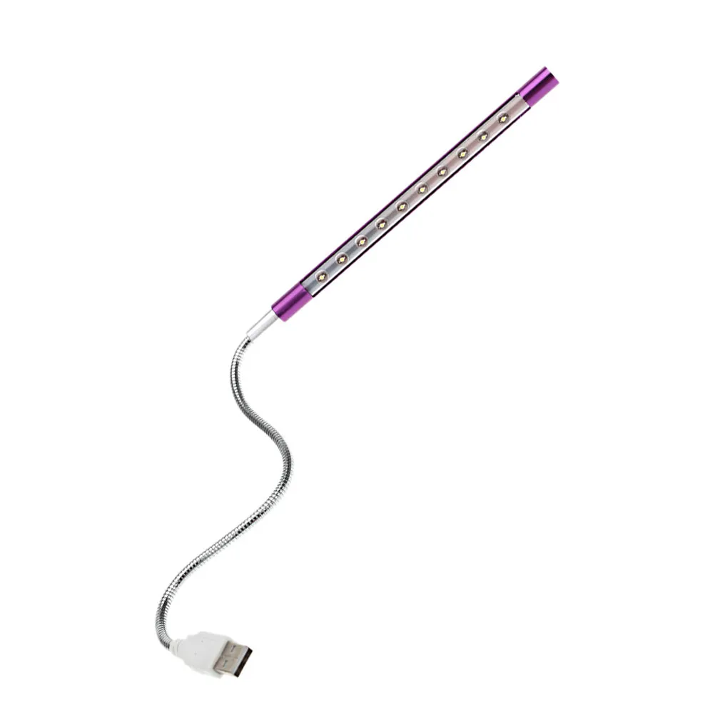 

Светодиодный ночник с питанием от USB 360 ° Гибкая лампа для чтения с гибкой ножкой для стола, кровати, улицы, защитная лампа для глаз, фиолетовая