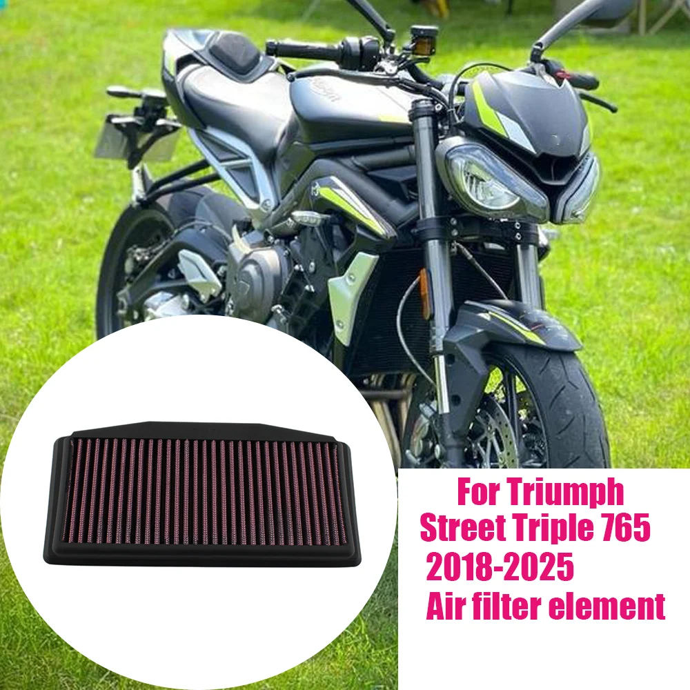 

Для Triumph Street Triple 765 RS 765 2018-2025 мотоциклетный очиститель воздушного фильтра с высоким расходом (OEM: T2200957)