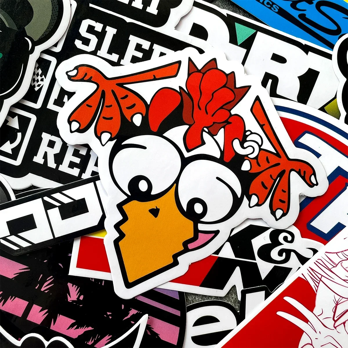 40PCS Random Racing Sponsors Laser Rainbow Stickers Motorcycle Moto Motorcross Fender Body Windshield Helmet Decals Accessories