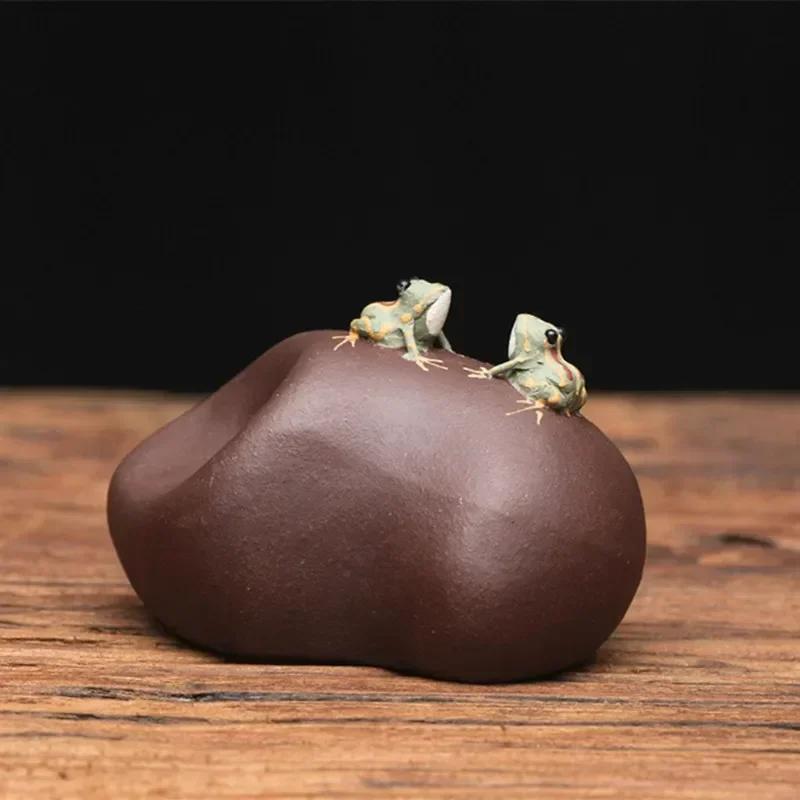 

Spray Frog Cute Tea Set Ornaments Yixing Purple Sand Tea Pet Water Tea Set Accessories Water Spray Frog