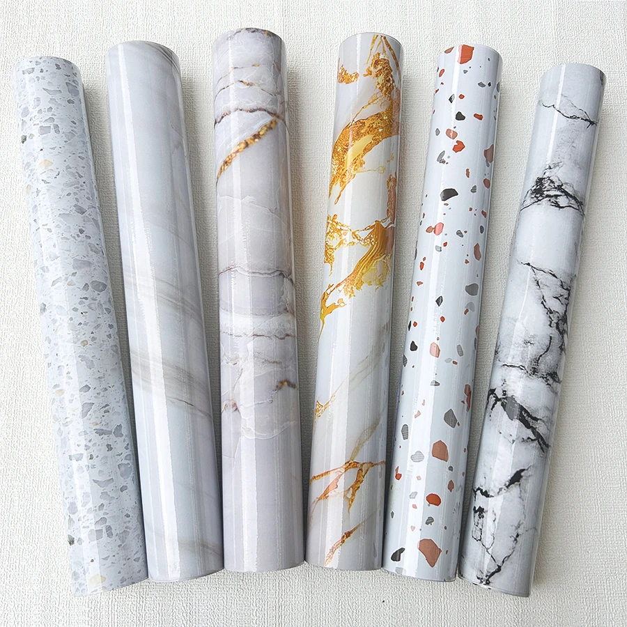 

Self-Adhesive Marble Contact Paper - Light-colored Gilded Vinyl Wrap, Waterproof & Durable for Countertops, Cabinets, Wallpaper