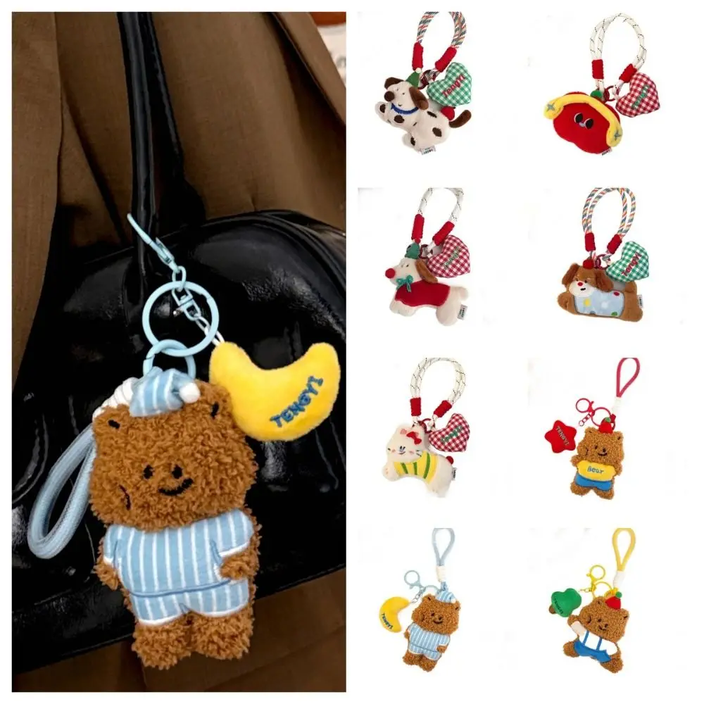 

Soft Bear Plush Doll Keychain Plushies Doll Cartoon Animal Cute Animal Plush Keychain Ins Rabbit Plush Keyring Pendant