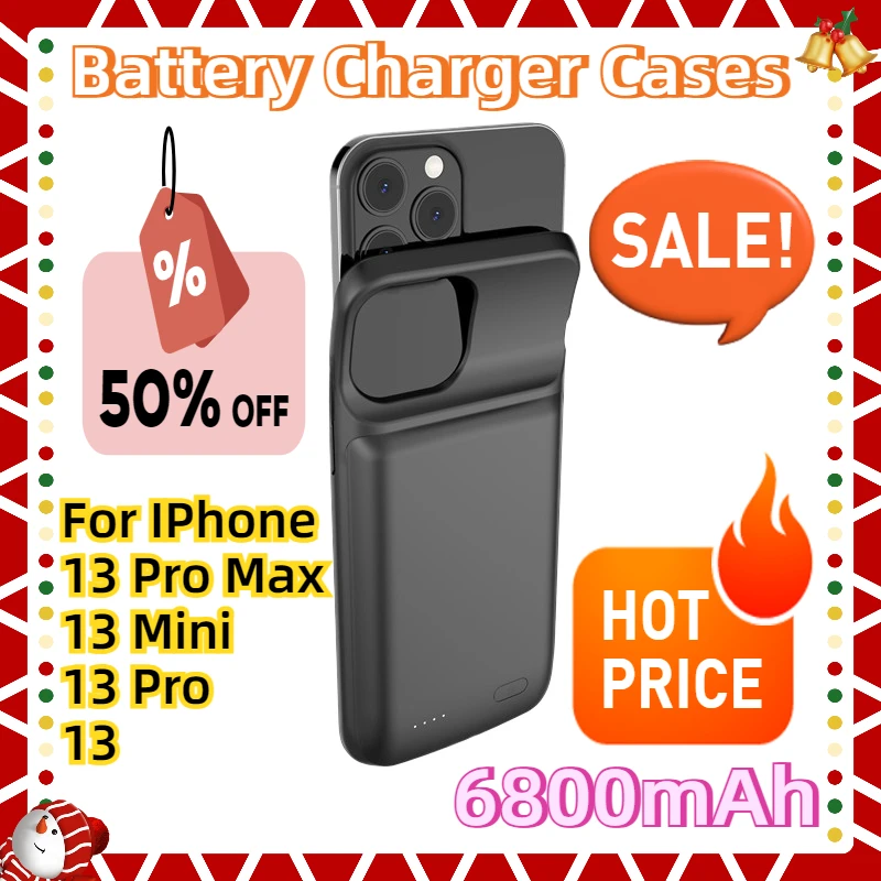 

For IPhone 13 Pro Max Power Bank Case for IPhone 13 Mini Extenal Battery PowerBank Charging Cove Battery Charger Cases