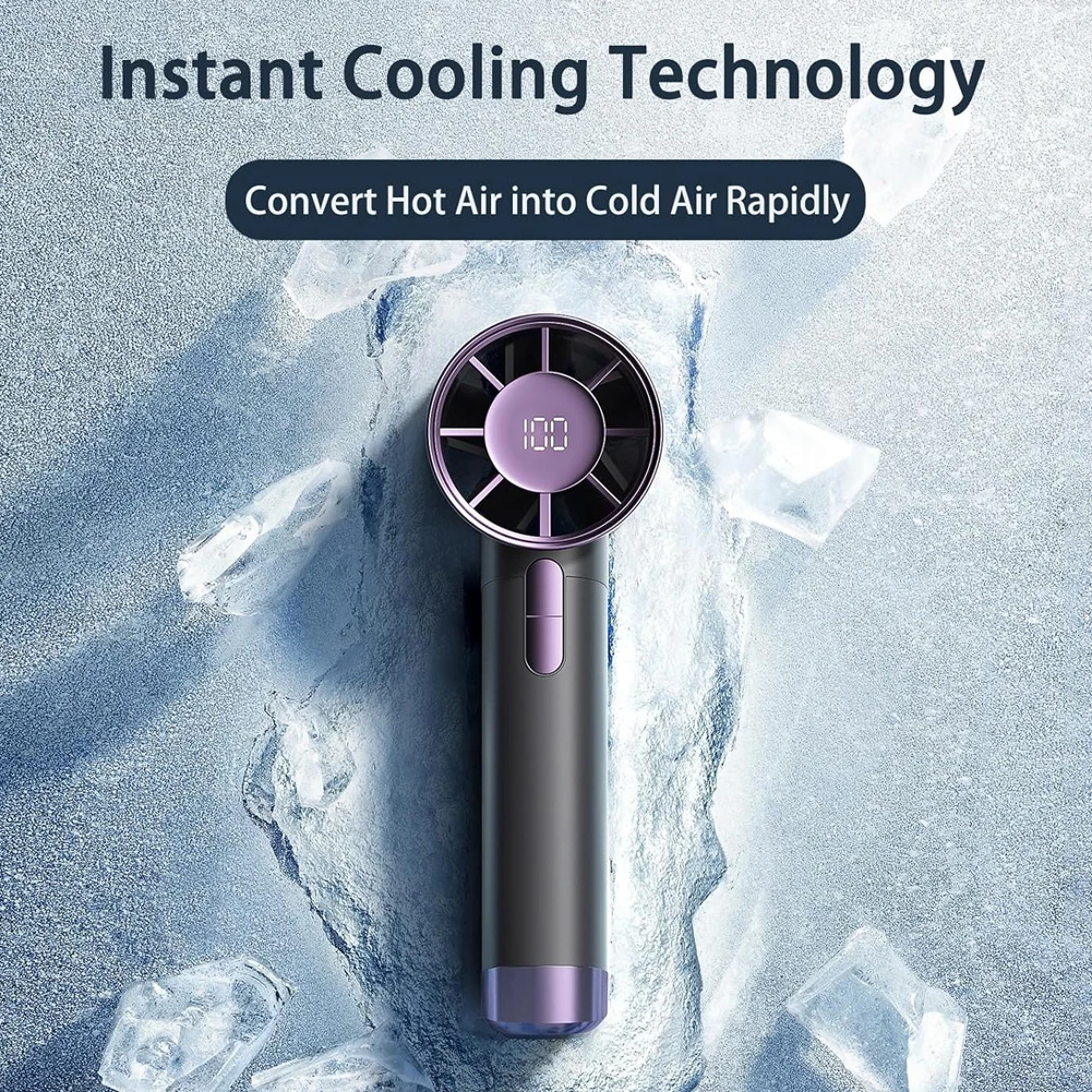 Portable Handheld Turbo Fan Small Pocket Fan High Speed Desktop Cooling Fan USB Rechargeable for Outdoor Activities Working