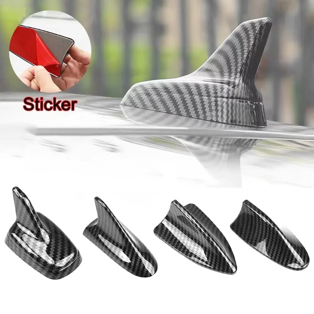 New Carbon Fiber Car Antenna Fin Universal Non Functional Car Shark Fin Simulation Car Decorative Part Car Parts