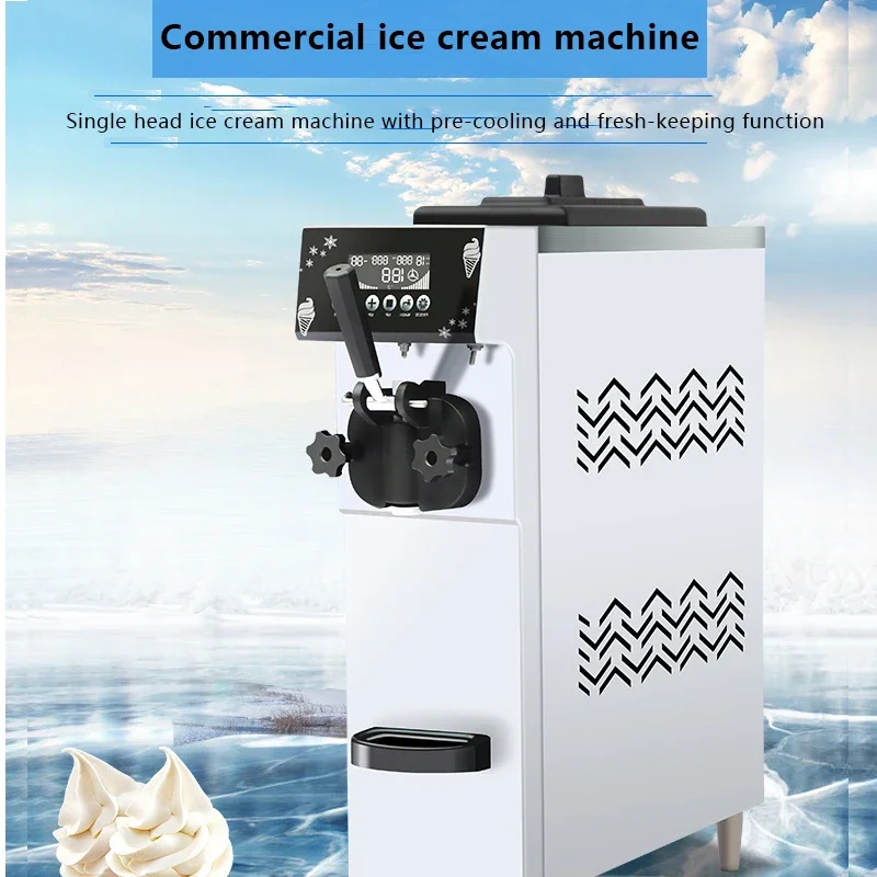 Macchina per gelato soft automatica da tavolo a testa singola da 900 W Macchina per gelato alla frutta di grande capacità Display digitale di alta qualità