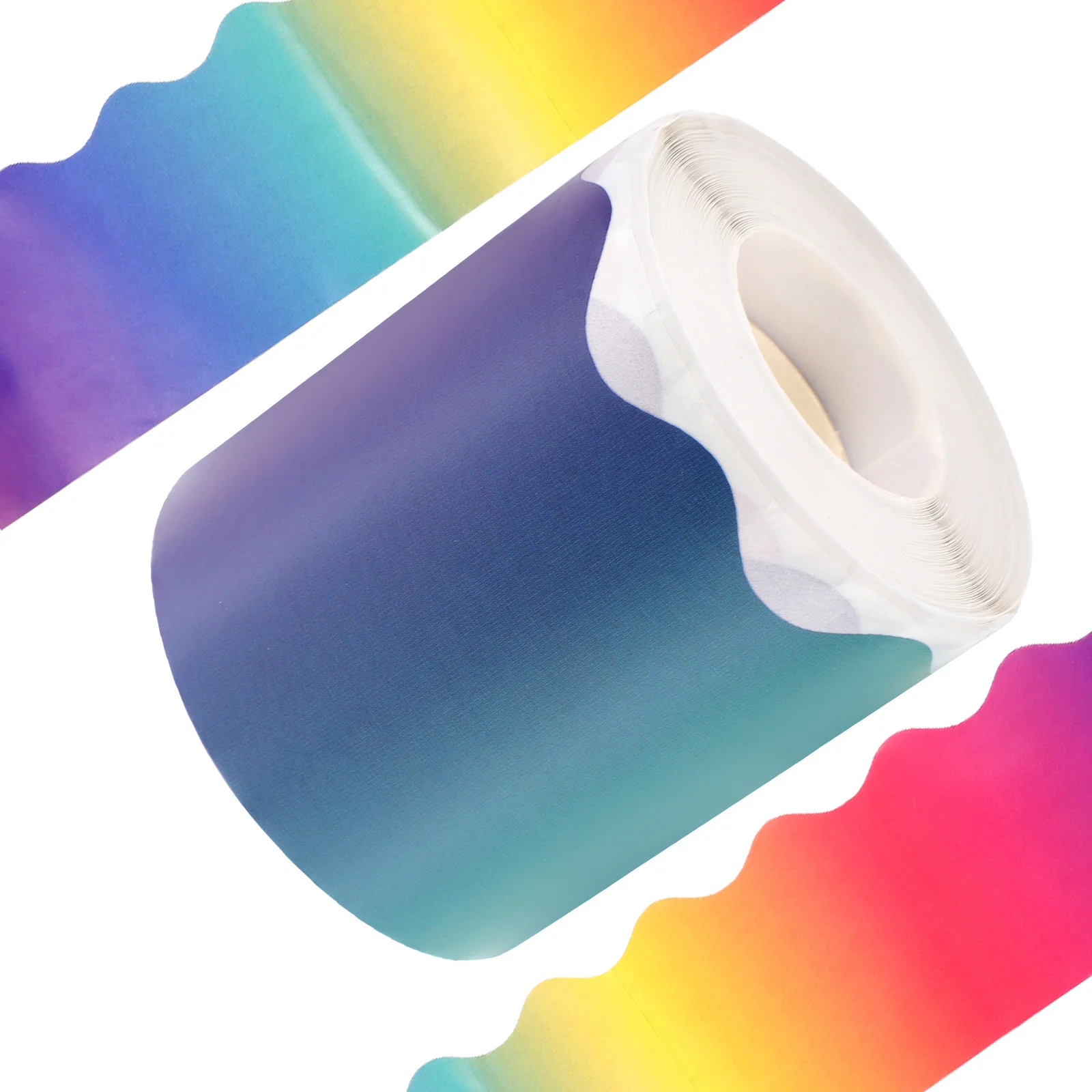 

Stickers Gradient Rainbow Bulletin Board Decorations Replaceable Border Strips Trims