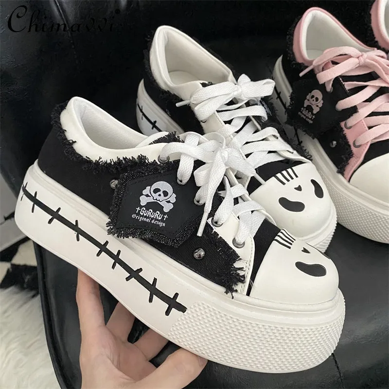 

Original Japanese Cool-girl Platform Canvas Shoes New 2026 Spring and Autumn Lolita-style Students Casual Flats Shoes