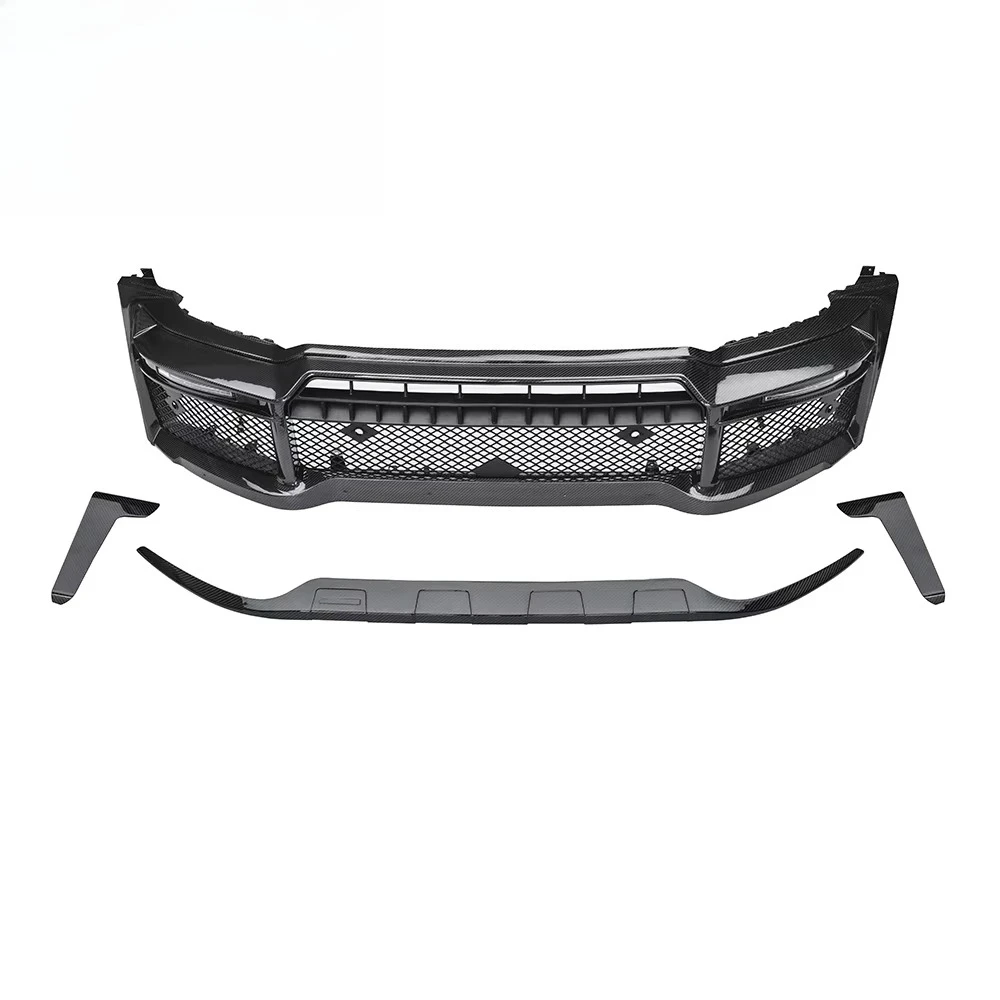 Carbon Fiber Front Grille & Headlight Covers Trim for Mercedes Benz G63 W464 W465 G800-Sports/Performance Style Autoclave Carbon