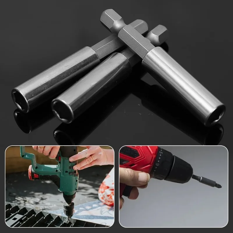 10/1Pcs 60mm Magnetic Screwdriver Extension Bit Tips Holder 1/4in Hex Shank Set Drill Bit Adapter Steel Woodworking Screws Tools