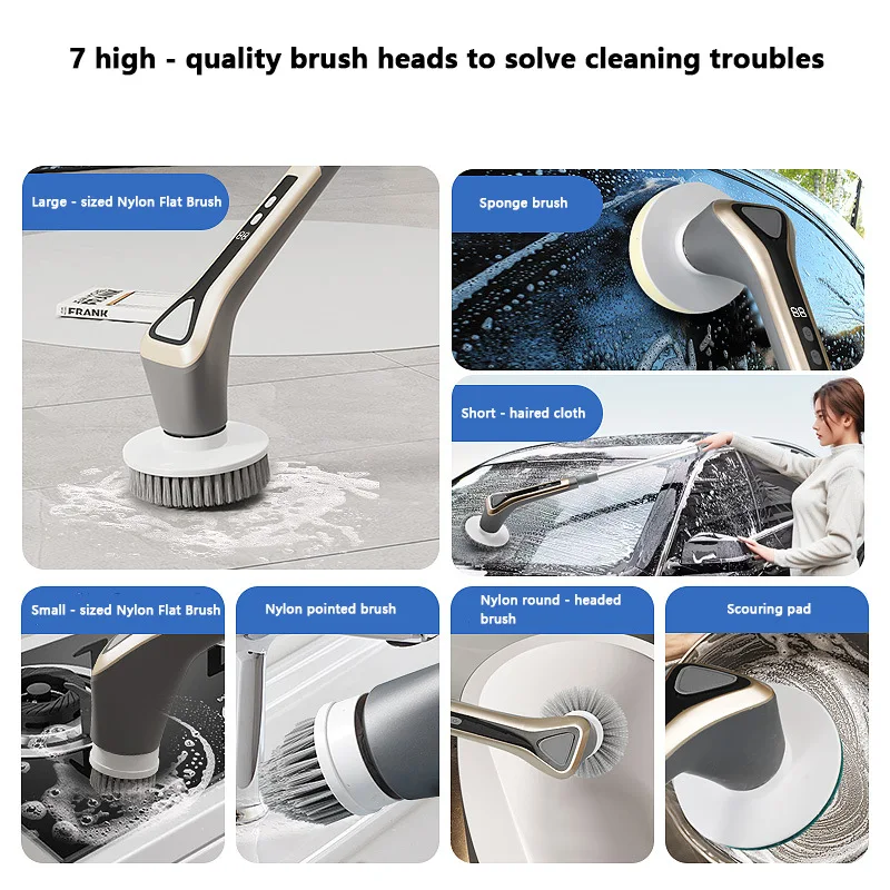 Electric Cleaning Brush Electric Spin Cleaning Scrubber Electric Cleaning Tools Parlour Kitchen Bathroom Cleaning Gadgets