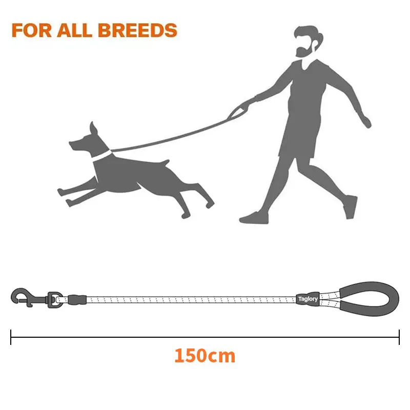 Reflective Dog Leash Traction Rope for Strong Big Small Medium Dog Safety Comfortable Durable Padded Handle Pet Accessories