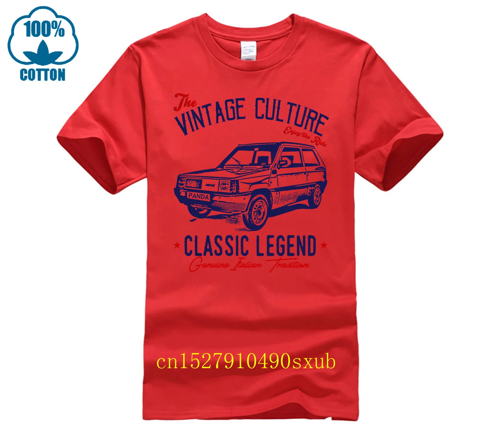 VINTAGE ITALIAN CAR FIAT PANDA   NEW COTTON T SHIRT