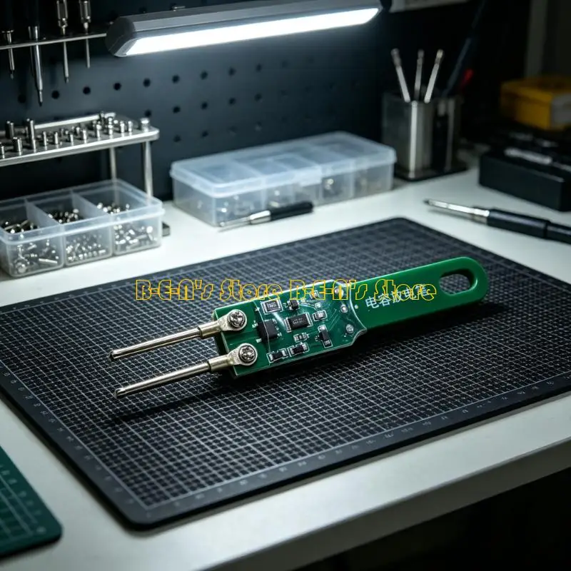 Y1AD Repair Service Discharge Tool with Double Contact Heads, Insulated Handheld Pen for Component Care Tasks and Workshop Use
