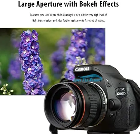 85mm F1.8 Medium Telephoto Manual Focus Full Frame Portrait Lens for Canon EOS Rebel T8i T7i T7 T6 T3i T2i 4000D 2000D 1300D 850