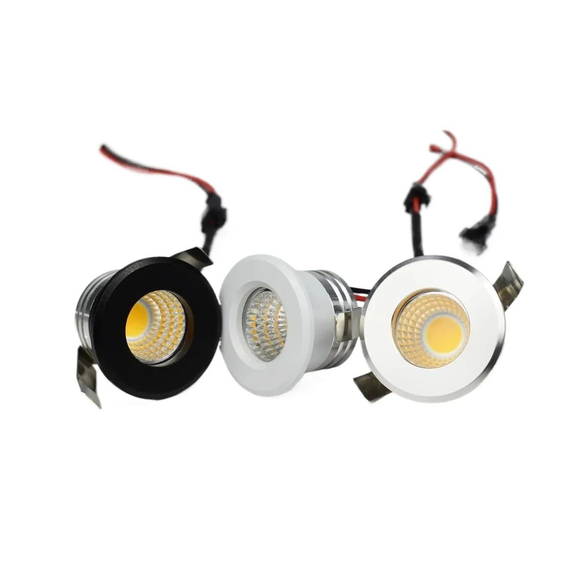 3w diameter 37mm cob 230v Downlight Black silver white Cabinet Spot Light  Ceiling Recessed Lamp