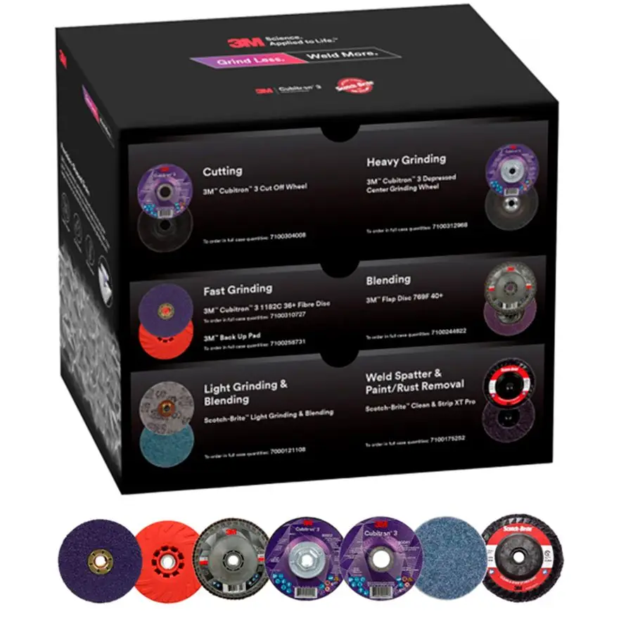 

Grind Less Weld More Promo Kit, 67115, 41 2 in Discs, 16 Piece Welding Kit for Cutting, Grinding, Blending, Finishing, Rust Remo