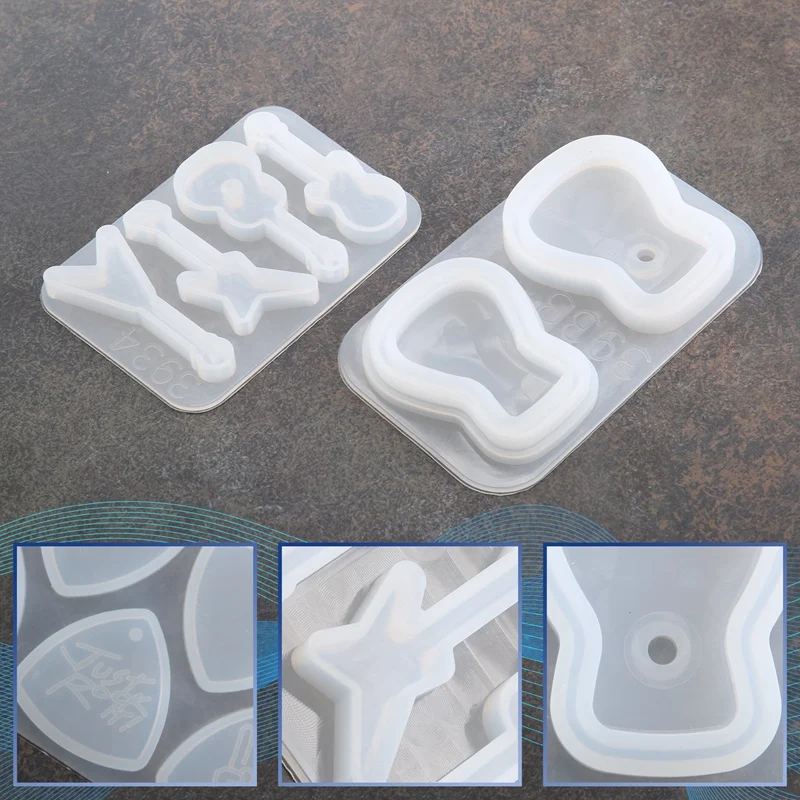 Guitar Pick Mould,Exquisite Resin Mold For Guitar Pick Triangle Plectrum Silicone Casting Keychain For Music Lovers