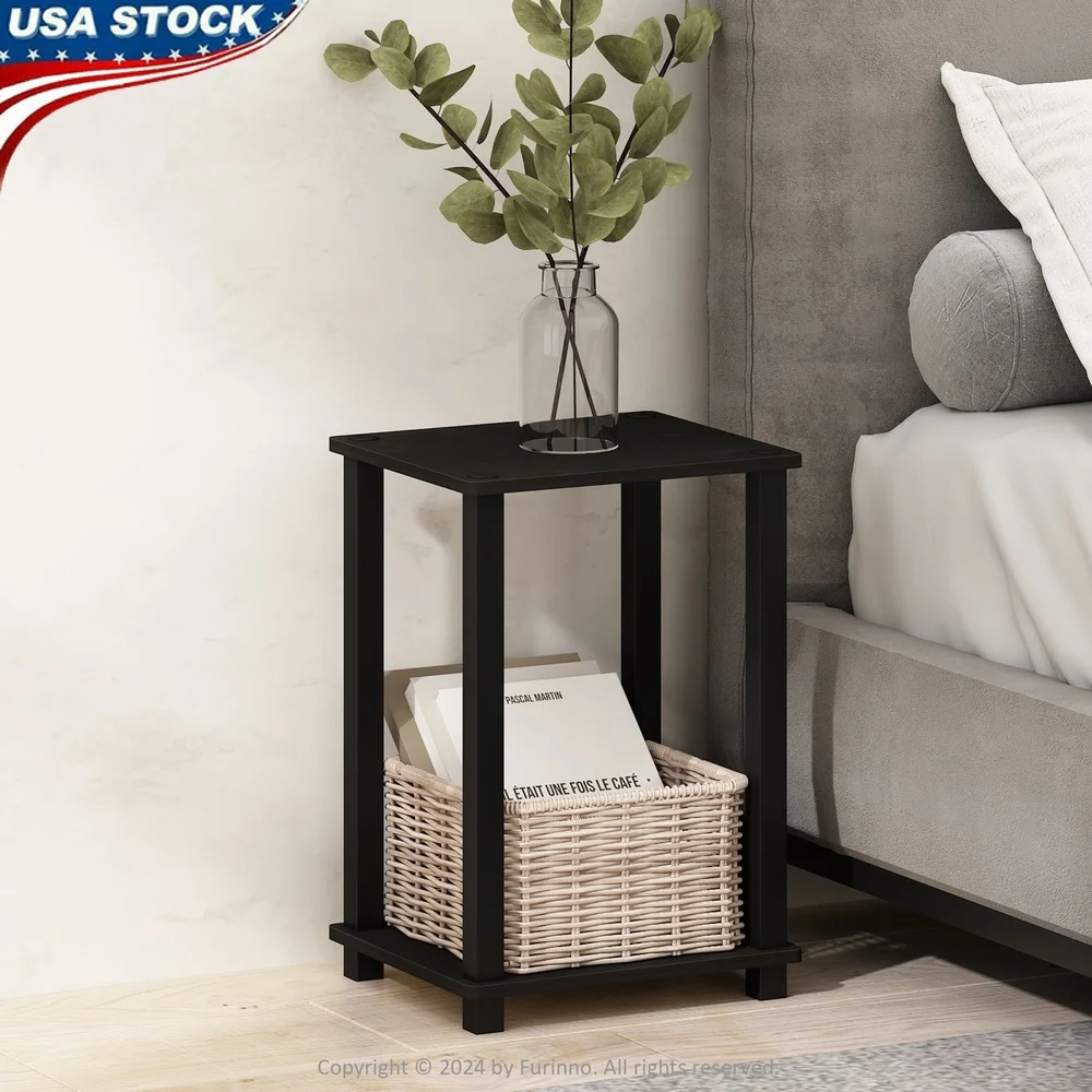 

Compact Nightstand Bedside Table Small Spaces with Open Shelf Durable Particle Board Easy Assembly Storage Solution