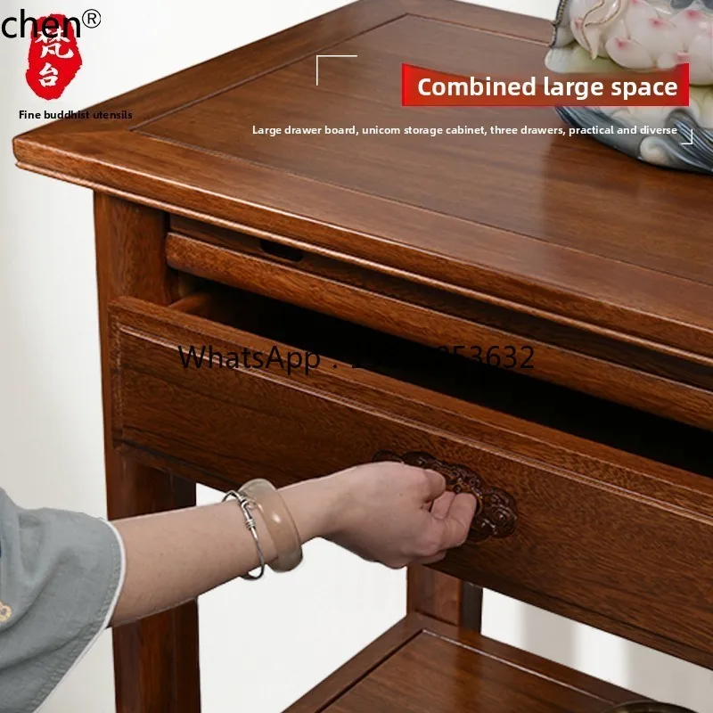 v6 Solid Wood God of Wealth Offering Table Incense Table Offering Solid Wood God Table