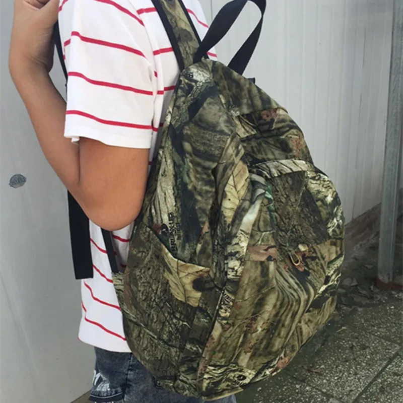 กระเป๋าเป้สะพายหลัง tas ransel Camo ป่าไบโอนิคการเดินทางกลางแจ้งกีฬาสันทนาการของแนวโน้มแฟชั่นกระเป๋าเป้สะพายหลังล่าสัตว์ลายพรางต้นไม้ใหญ่บุคลิกภาพ